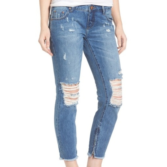 One Teaspoon Denim - One Teaspoon Freebirds Ripped Skinny Jeans Size 28